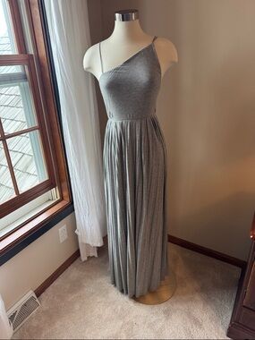 Gray Silence + Noise One-Shoulder Casual Maxi Dress -